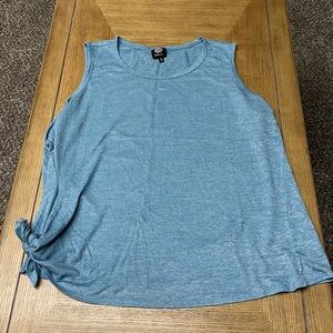 Bobeau Size 3x Light Blue Side Tie Knit Tank Top